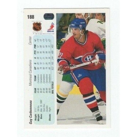 Vintage 1990 The Upper Deck NHLPA NHL Hockey Montreal Canadiens Trading Card - Picture 3 of 10
